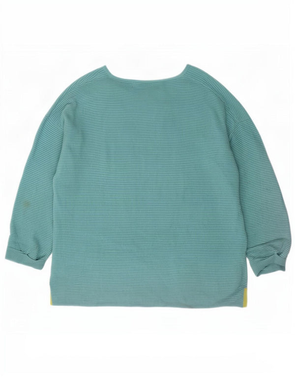 Top oversize da donna a maniche lunghe di White Stuff UK 16 grande cotone blu
