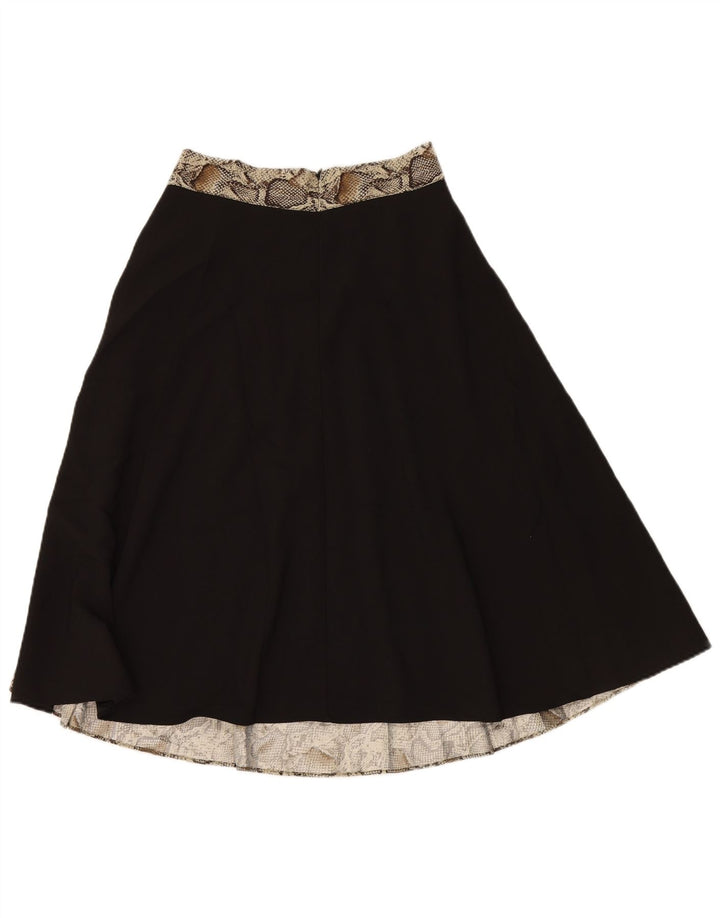 ZARA Womens A-Line Skirt Medium W28 Black Animal Print Polyester