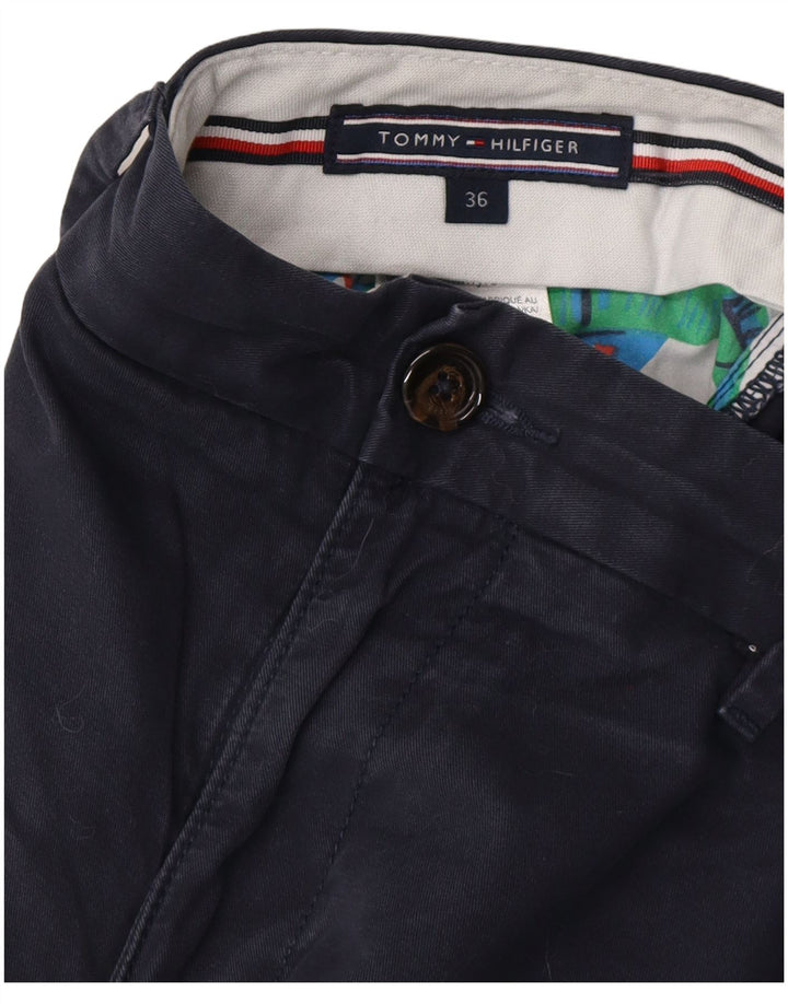 TOMMY HILFIGER Pantaloncini chino da uomo W36 Large Blu Navy