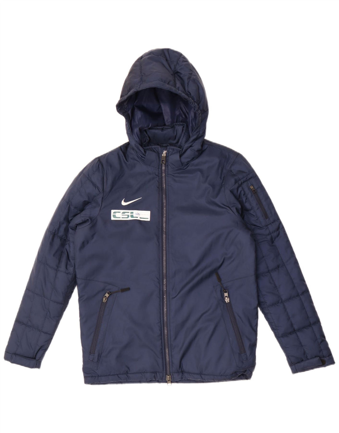 Giacca imbottita con cappuccio Nike da ragazzo 10-11 anni media poliestere blu navy
