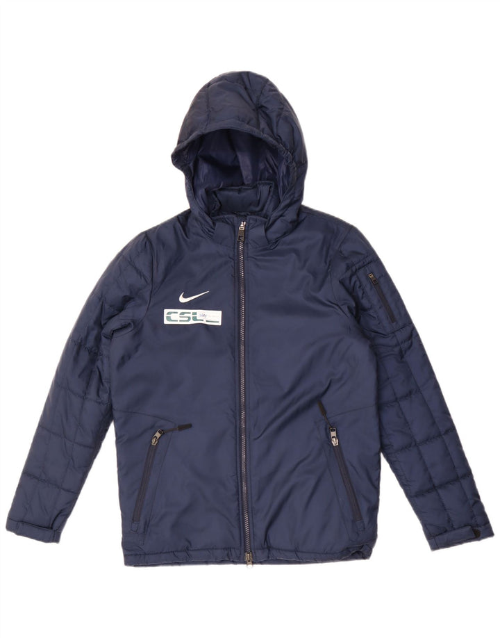 Giacca imbottita con cappuccio Nike da ragazzo 10-11 anni media poliestere blu navy