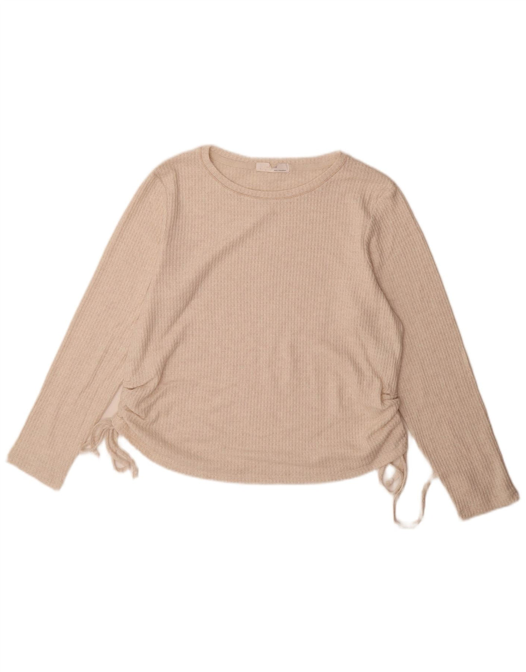 Marks & Spencer Top da donna a maniche lunghe UK 16 Large Beige Viscosa