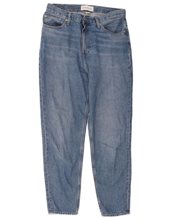 Jeans affusolati a vita alta da donna Calvin Klein W30 L28 cotone blu