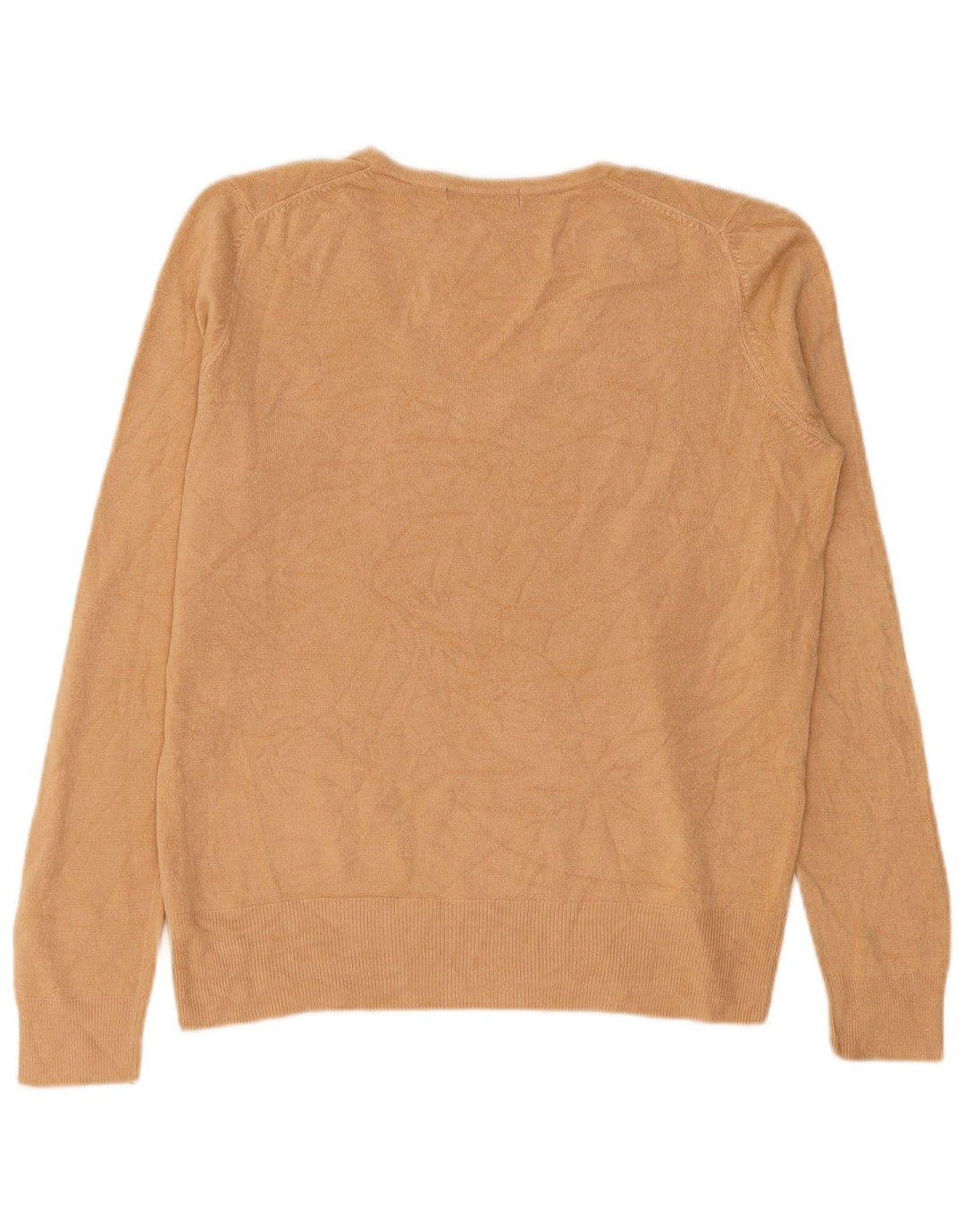 Maglione da donna con scollo a V Marks & Spencer UK 12 Acrilico beige medio