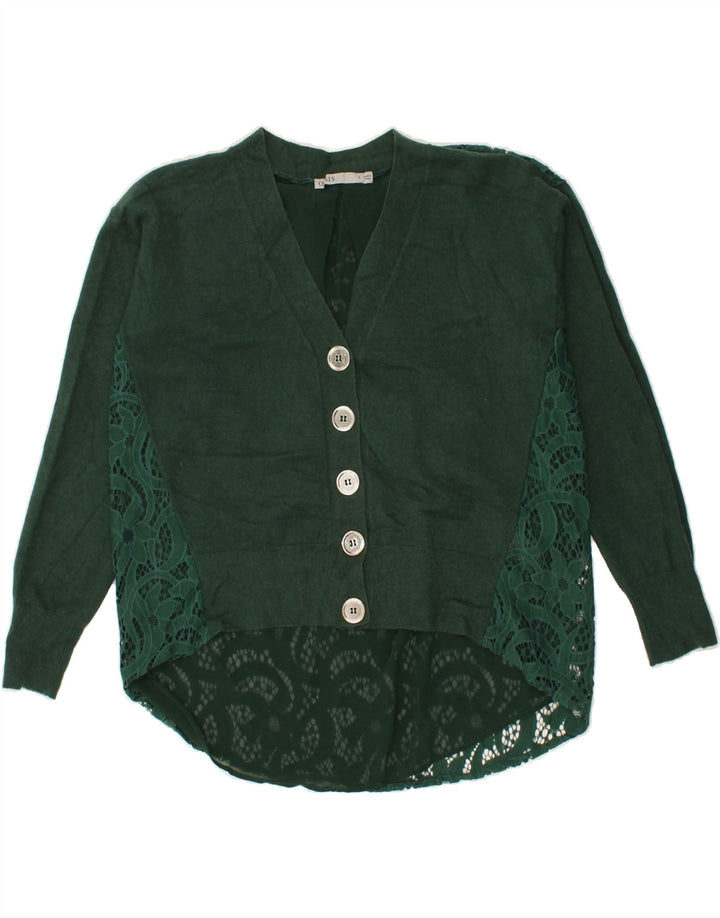 OASIS Womens Lace Cardigan Top UK 10 Small Green Viscose Vintage Oasis and Second-Hand Oasis from Messina Hembry 