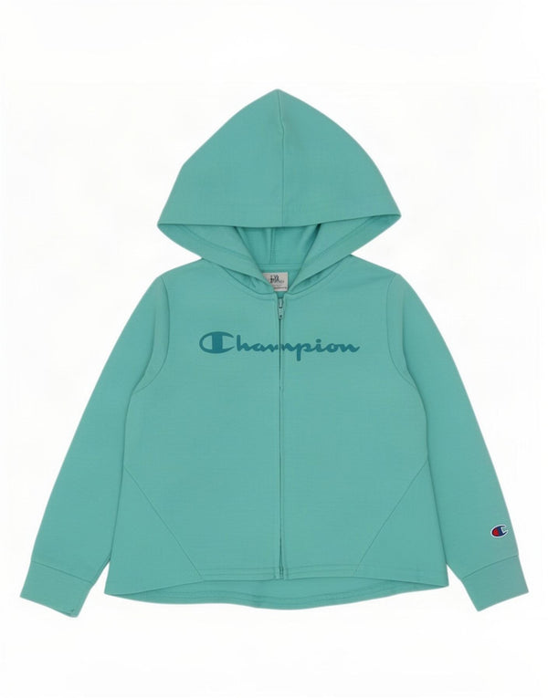 Maglione con cappuccio e zip grafica Champion per ragazze 3-4 anni in poliestere turchese