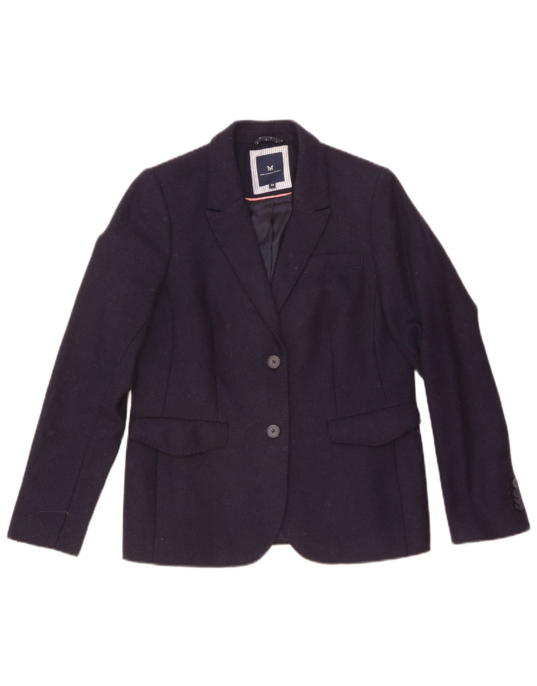 Crew Clothing Giacca blazer da donna a 2 bottoni UK 12 Lana blu navy media