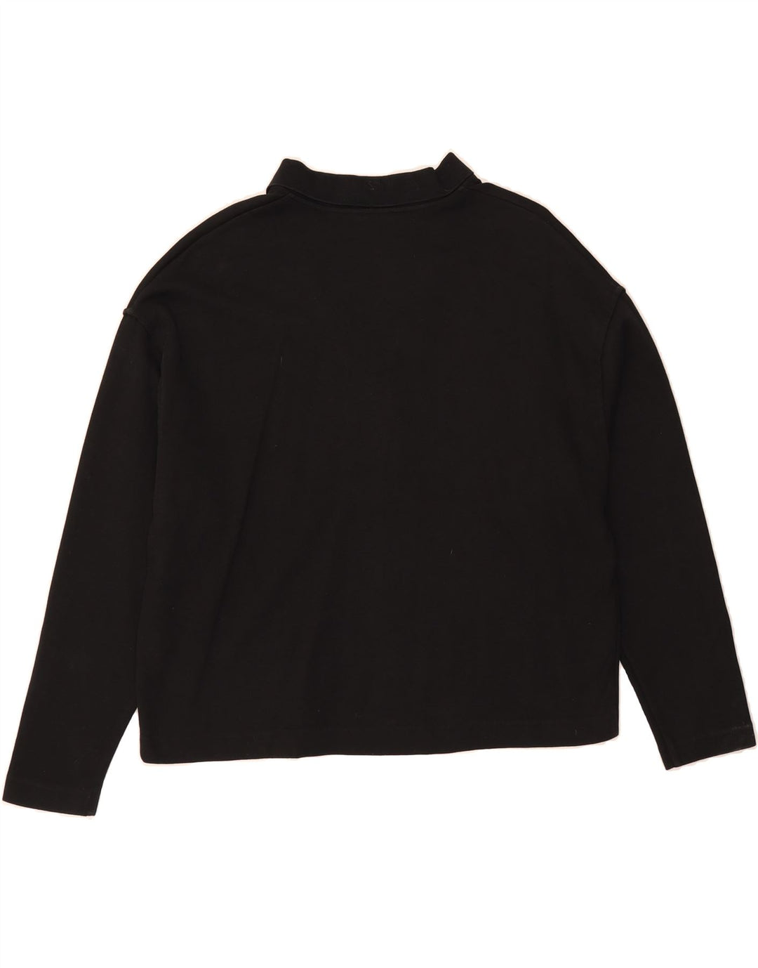 MASSIMO DUTTI Womens Long Sleeve Polo Shirt UK 14 Medium Black Cotton Vintage Massimo Dutti and Second-Hand Massimo Dutti from Messina Hembry 