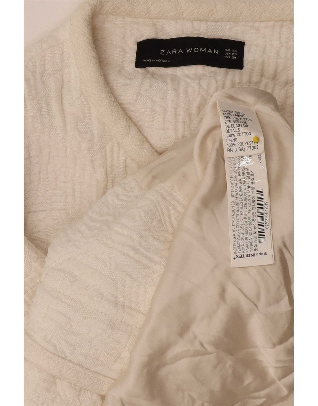 Giacca utility da donna Zara UK 6 XS poliestere bianco