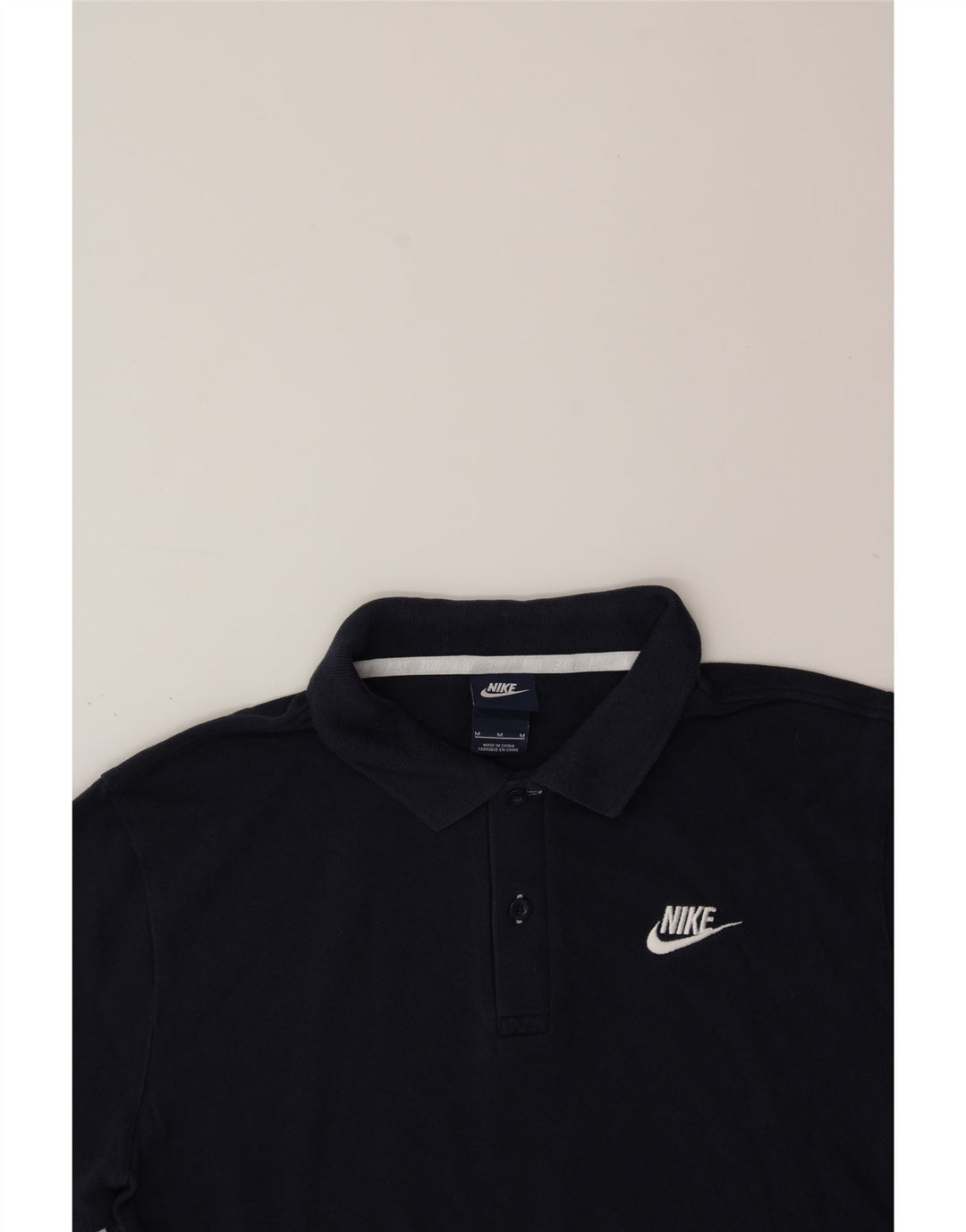 NIKE Mens Polo Shirt Medium Navy Blue Cotton Vintage Nike and Second-Hand Nike from Messina Hembry 