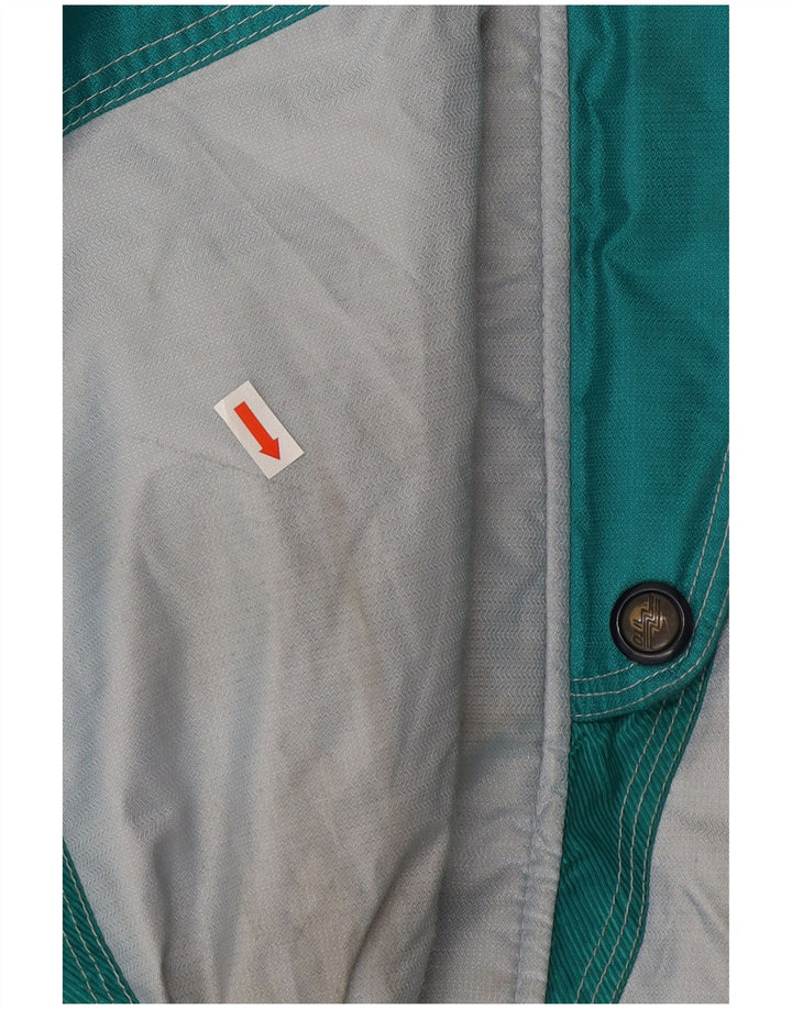 Giacca da sci grafica da uomo vintage EU 48 Poliammide color block verde medio