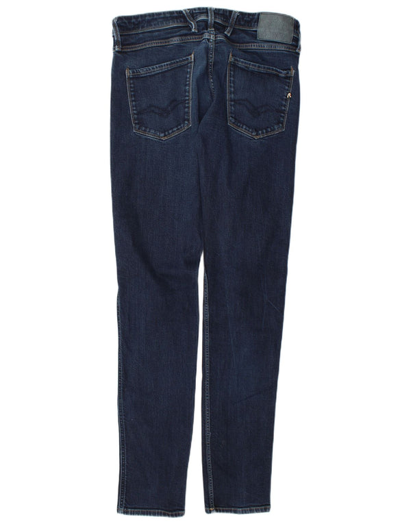 Replay Jeans Anbass Slim da Uomo W34 L36 Cotone Blu Navy
