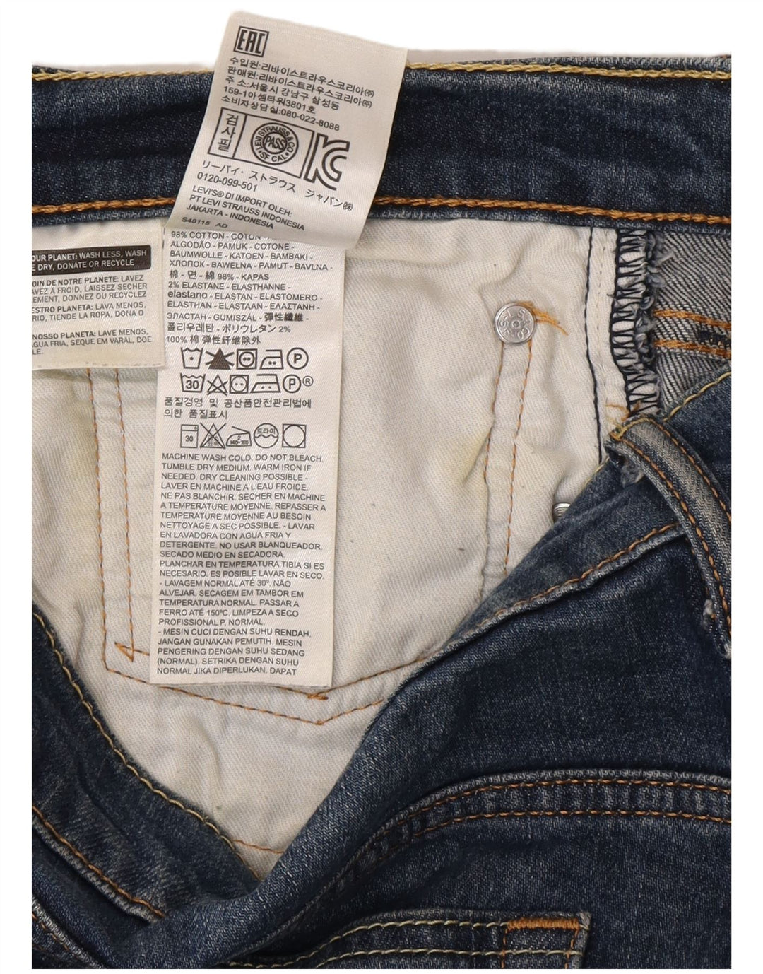 Levi's Uomo 541 Athletic Jeans dritti W34 L32 Cotone Blu