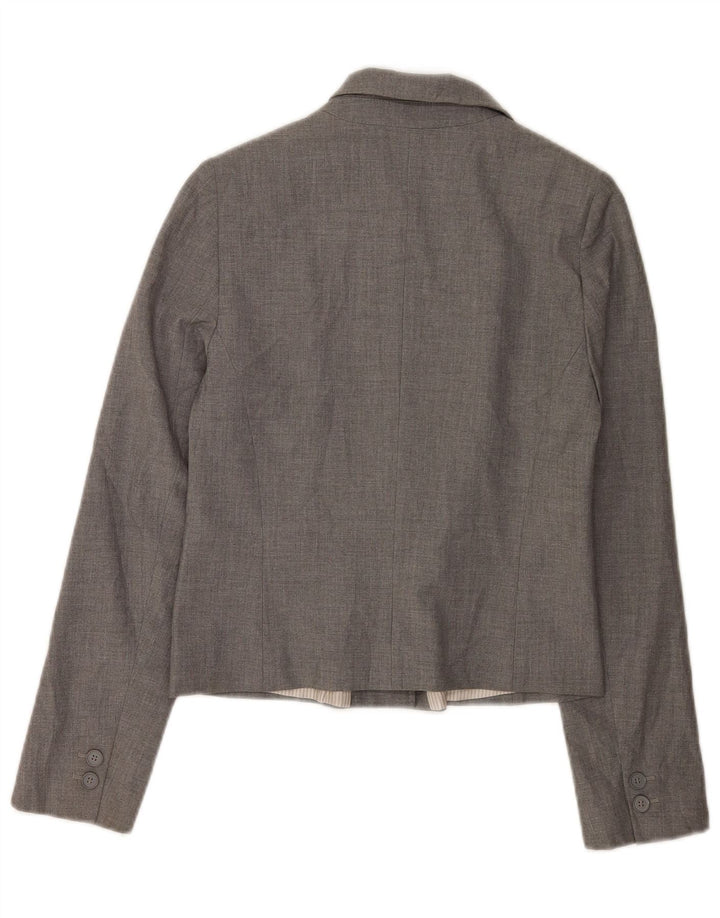 Giacca blazer da donna a 1 bottone Oasis UK 10 piccola poliestere grigio