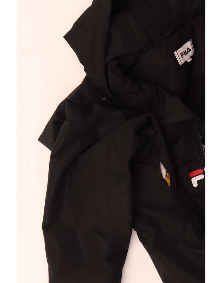 Giacca anorak con cappuccio grafico da uomo FILA UK 42 XL poliestere nero