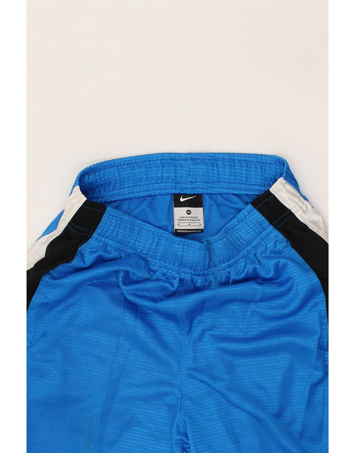 NIKE Boys Sport Shorts 10-11 Years Medium Blue Colourblock Polyester Vintage Nike and Second-Hand Nike from Messina Hembry 