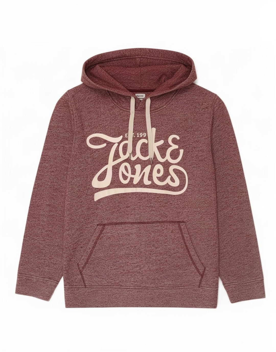 Jack & Jones Felpa con cappuccio grafica da uomo Poliestere medio bordeaux screziato