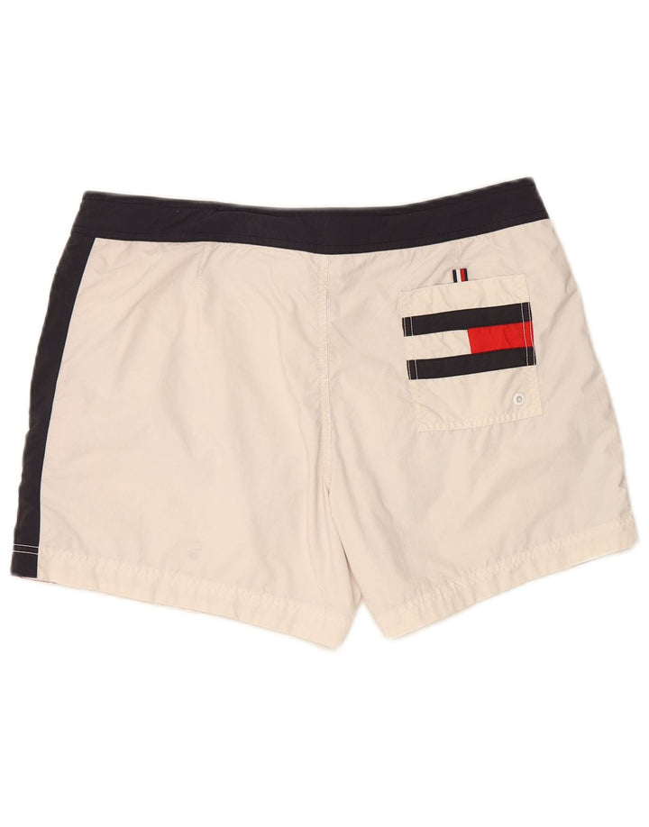TOMMY HILFIGER Pantaloncini da bagno con grafica da uomo Grandi color block bianco sporco