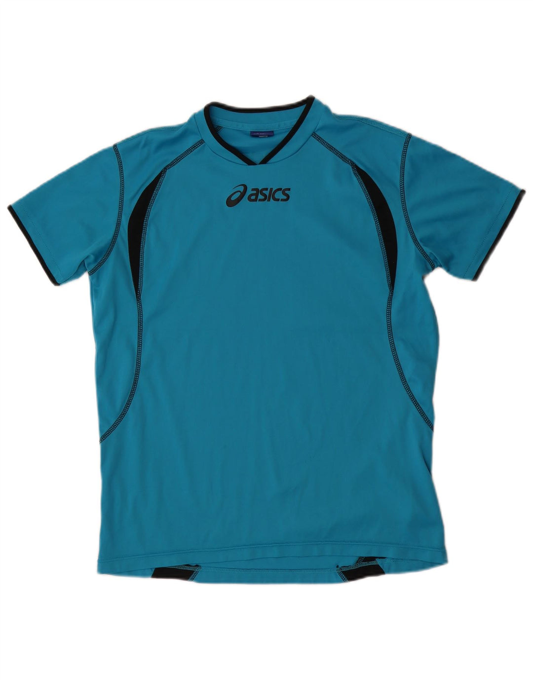 T-shirt grafica da uomo Asics Top in poliestere color block blu medio