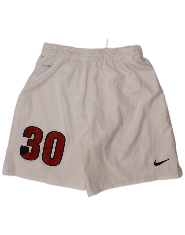 Pantaloncini sportivi NIKE da ragazzo Dri Fit Graphic 12-13 anni Large in poliestere bianco
