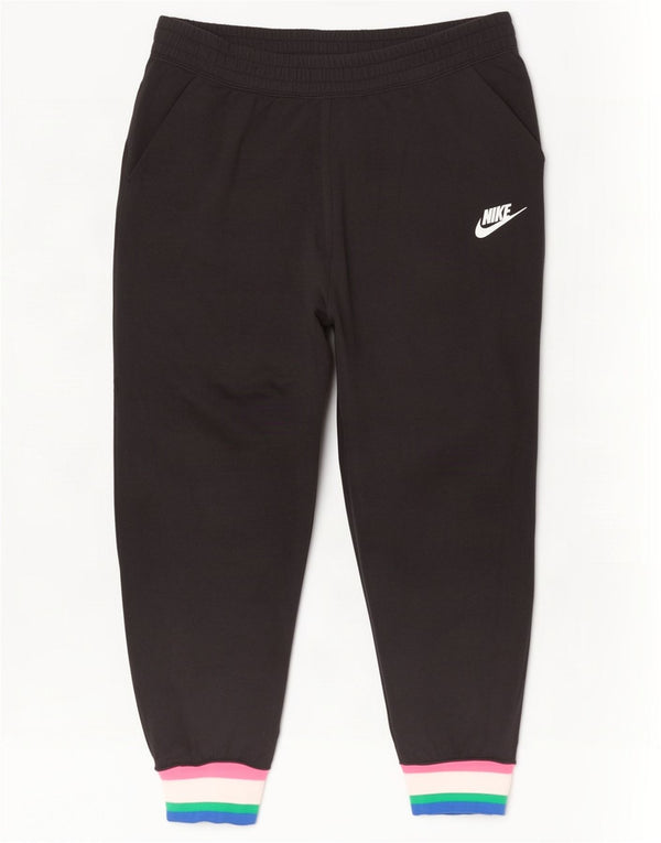 Pantaloni da tuta da donna Nike Joggers UK 14 Large Nero Colourblock Cotone