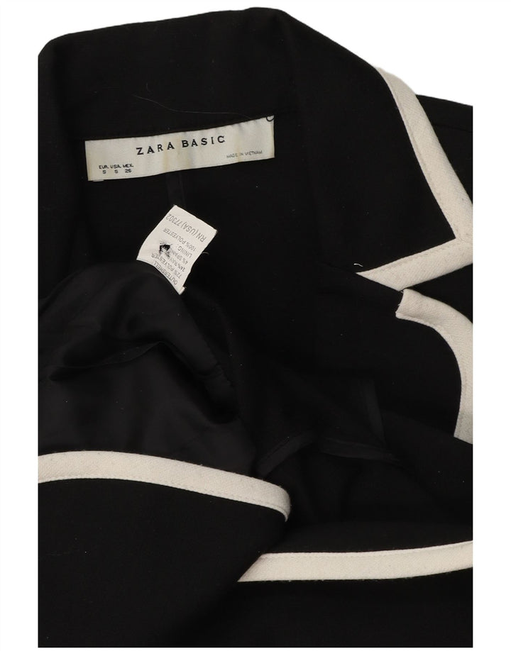 Giacca blazer a 2 bottoni da donna Zara UK 10 piccola in poliestere color block nero