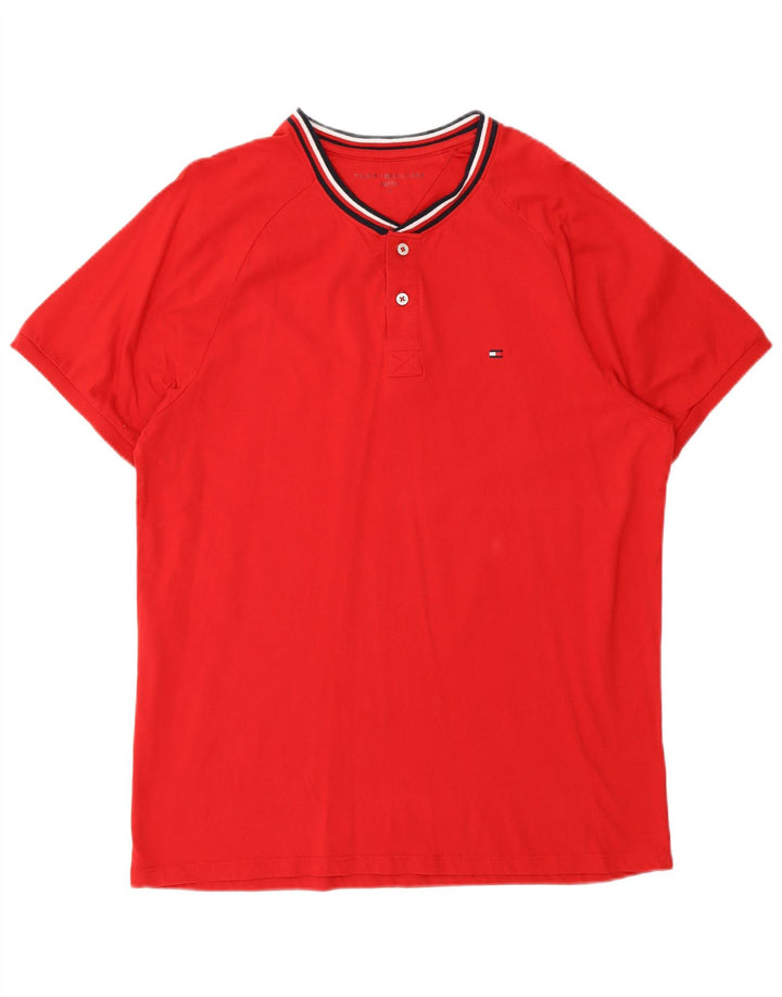 T-shirt da uomo Tommy Hilfiger Top rosso medio in cotone