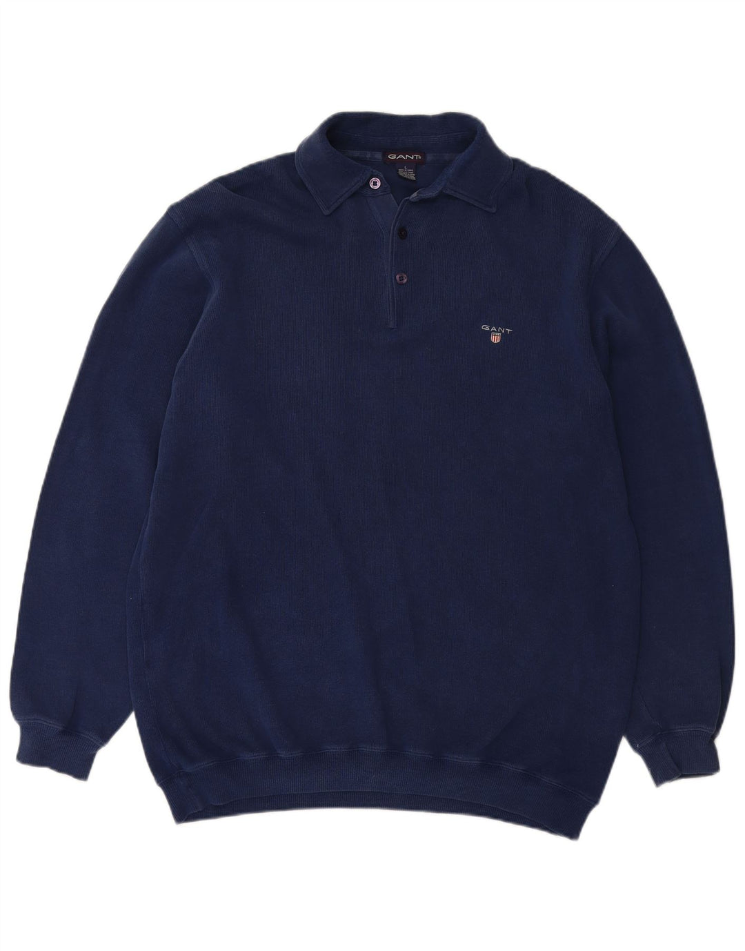 GANT Maglione da uomo con collo alto, grande, in cotone blu navy