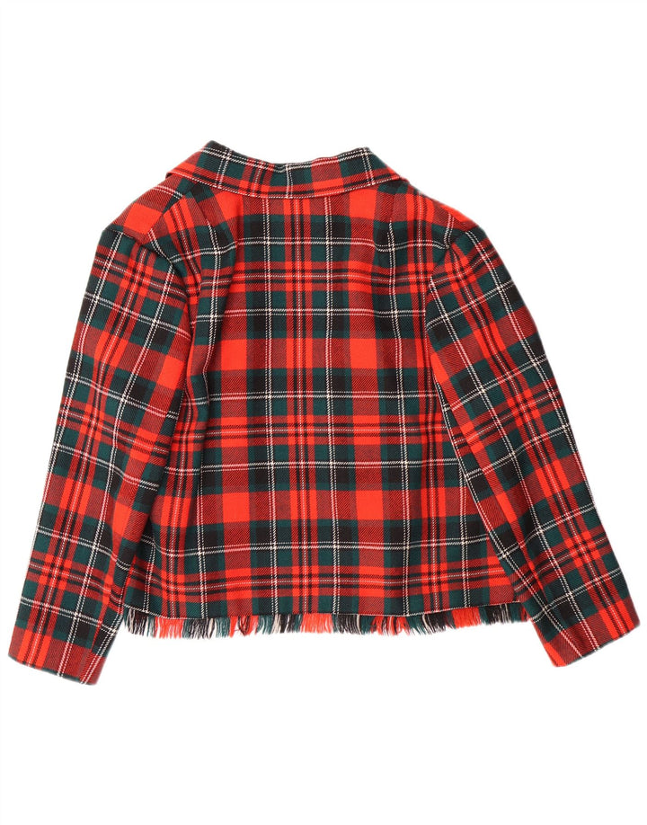 Set gonna 2 pezzi da donna VINTAGE EU 42 Large W28 L23 lana a quadri rossi