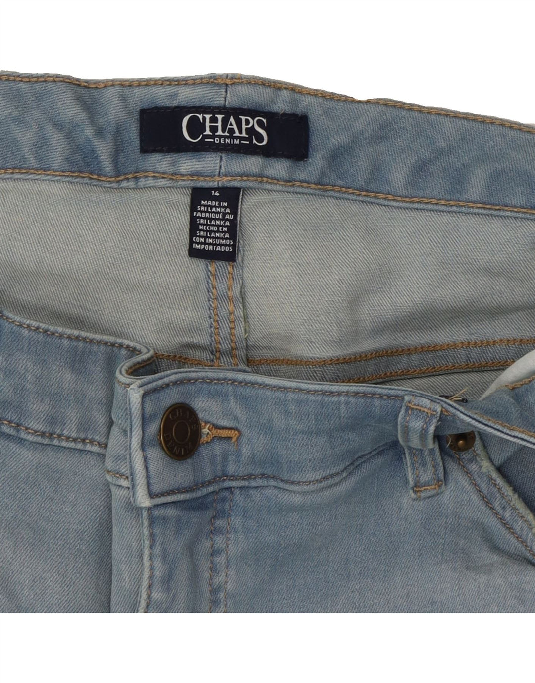 CHAPS Womens Slim Jeans US 14 XL W36 L28 Blue Cotton Vintage Chaps and Second-Hand Chaps from Messina Hembry 