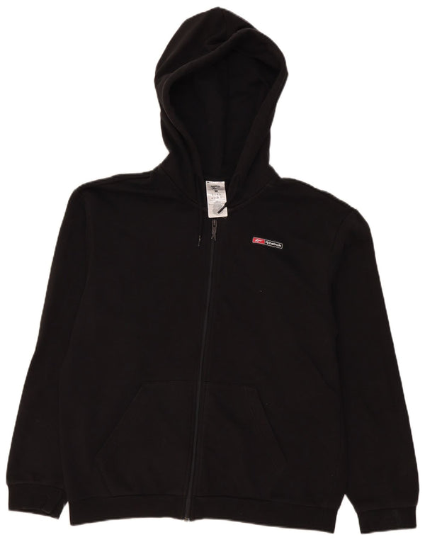 Maglione con cappuccio e zip Reebok da uomo in cotone nero medio