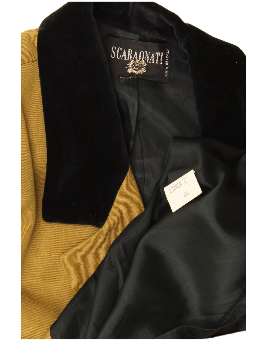 Cappotto doppiopetto vintage da donna IT 44 Lana color block color kaki medio