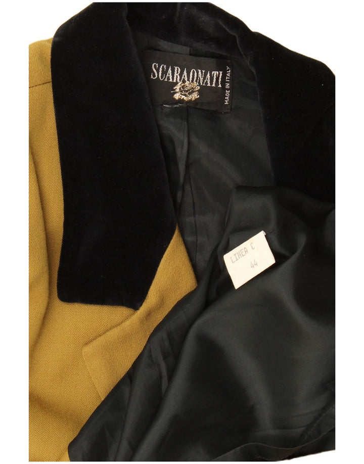 Cappotto doppiopetto vintage da donna IT 44 Lana color block color kaki medio