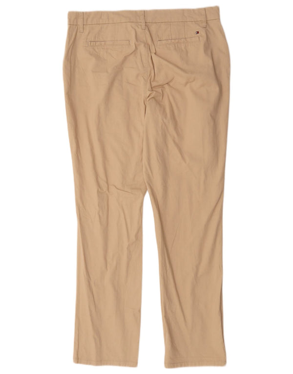 Tommy Hilfiger Womens Slim Chino Trousers US 10 Large W34 L29 Beige Cotton