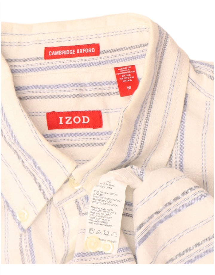 Camicia da uomo Izod in cotone a righe bianche medie