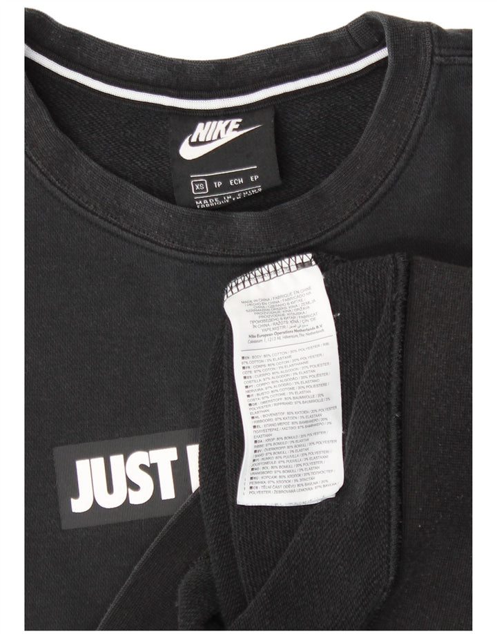 Felpa con grafica NIKE da uomo XS in cotone nero