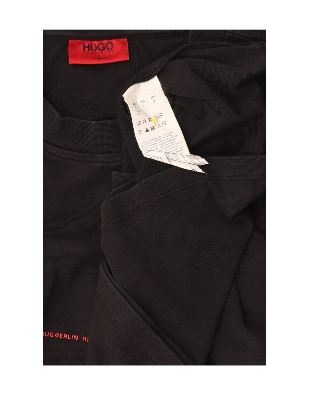 T-shirt grafica da uomo Hugo Boss Top grande in cotone nero