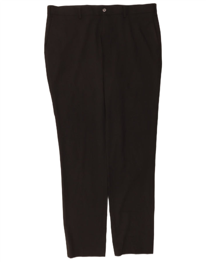 Pantaloni chino slim fit da uomo Marks & Spencer W38 L33 poliestere nero