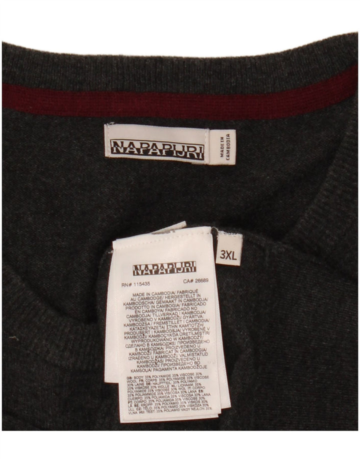 Maglione maglione girocollo da uomo Napapijri 3XL grigio poliammide