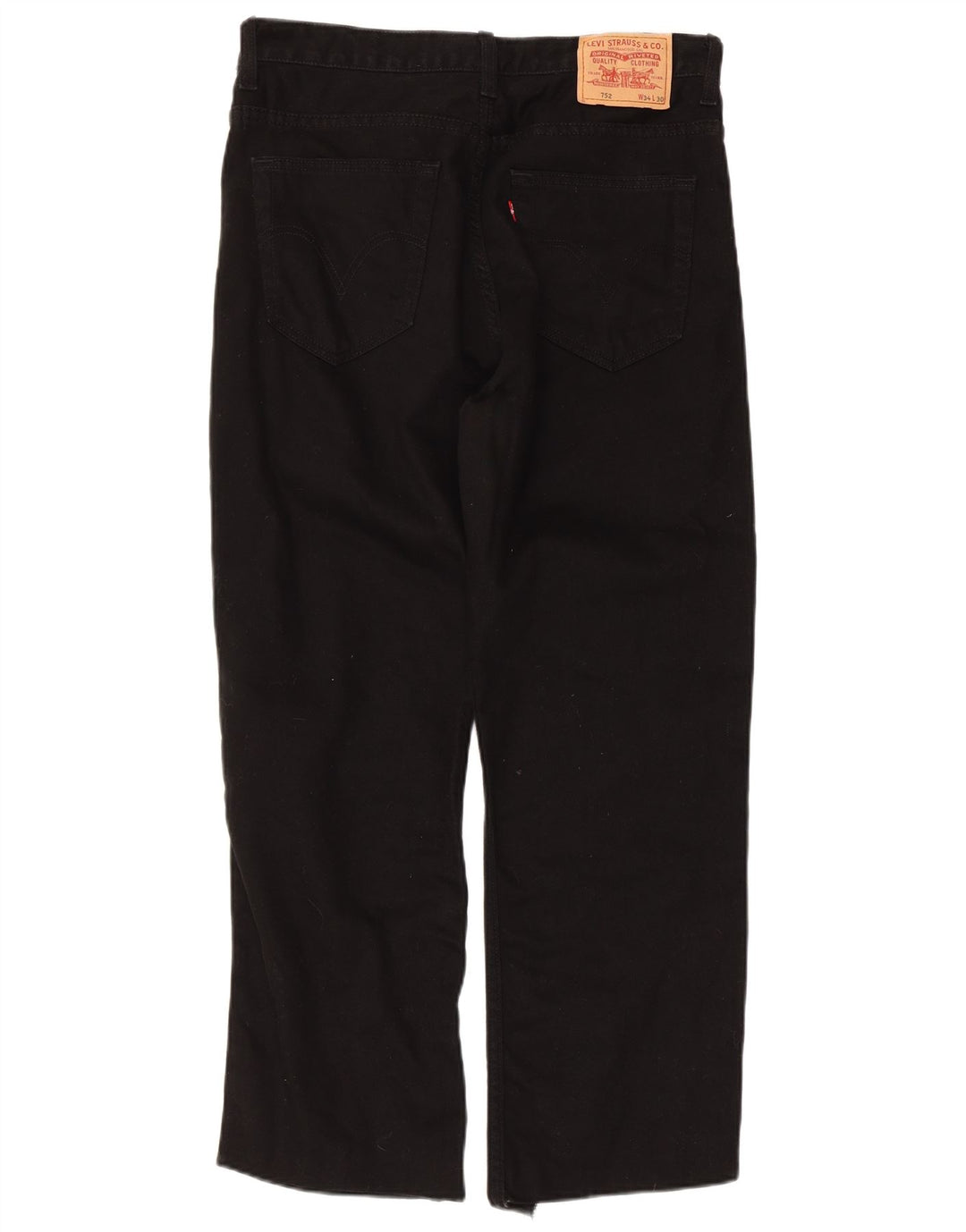 Levi's Uomo 752 Jeans dritti W34 L26 Cotone Nero