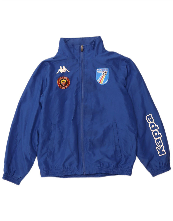 KAPPA Boys As Roma Graphic Tracksuit Top Jacket 11-12 Years Blue Polyester