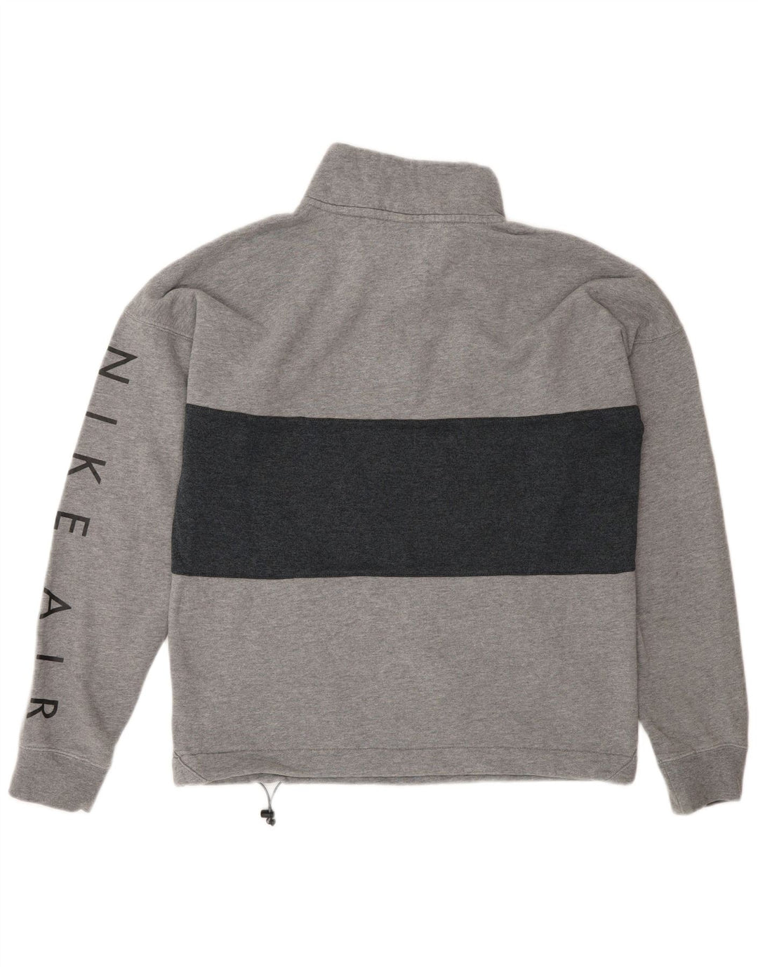 Felpa Nike da uomo con grafica con zip e collo, maglione, piccolo, in cotone color block grigio
