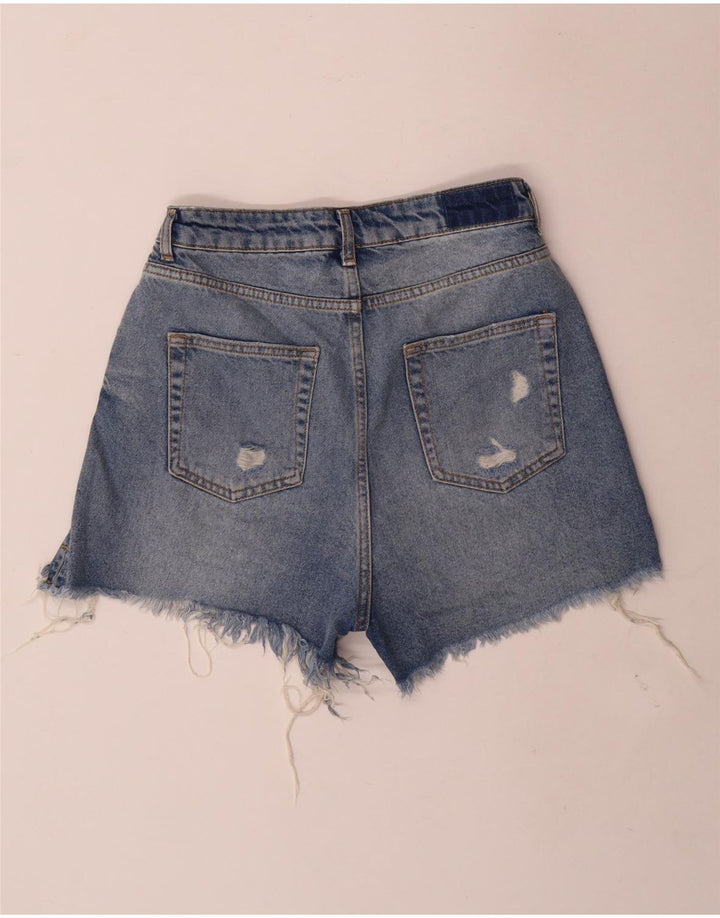 Pantaloncini di jeans invecchiati Zara da donna EU 38 piccoli W28 blu