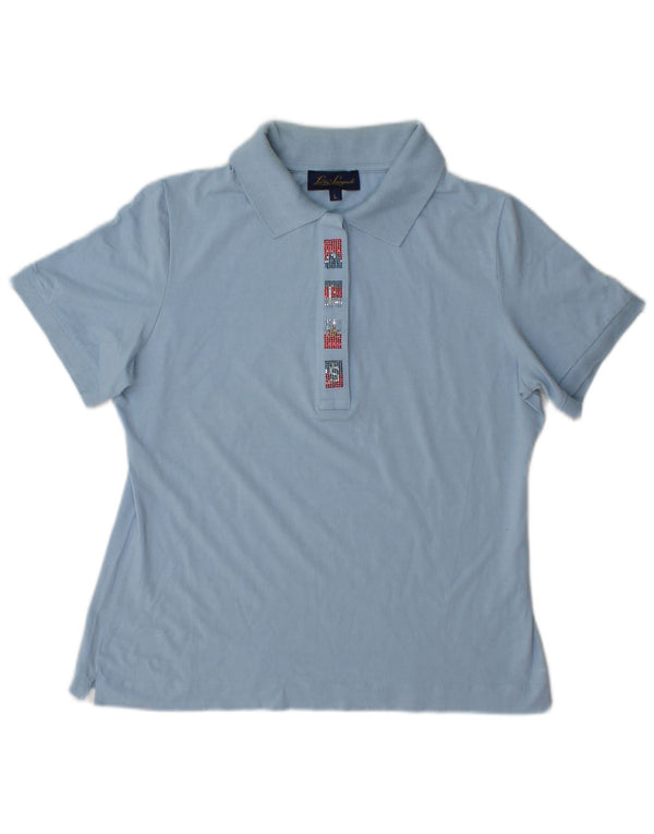 Polo da donna Luisa Spagnoli UK 16 Large in viscosa blu