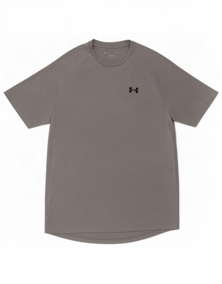 T-shirt da uomo Under Armour Top grigio medio in poliestere screziato