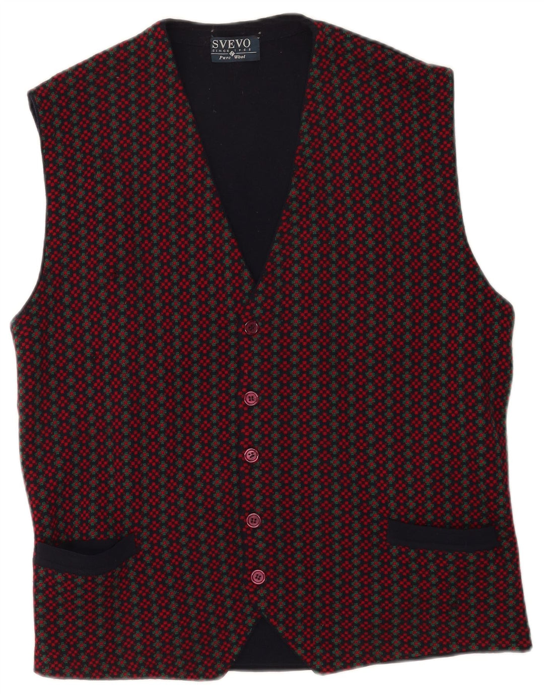 Gilet da uomo in maglia Svevo XL in lana geometrica blu navy
