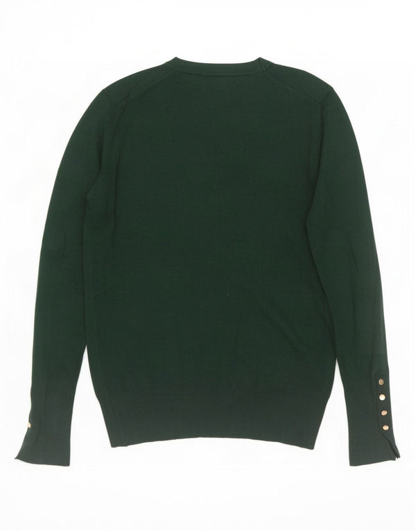 Maglione maglione girocollo da donna Zara UK 12 Viscosa verde medio