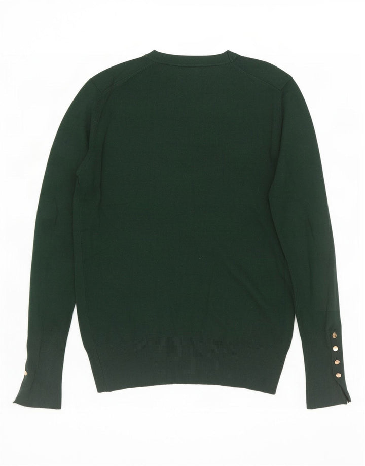 Maglione maglione girocollo da donna Zara UK 12 Viscosa verde medio
