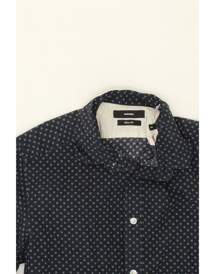 DIESEL Mens Slim Fit Shirt Small Black Spotted Cotton Vintage Diesel and Second-Hand Diesel from Messina Hembry 