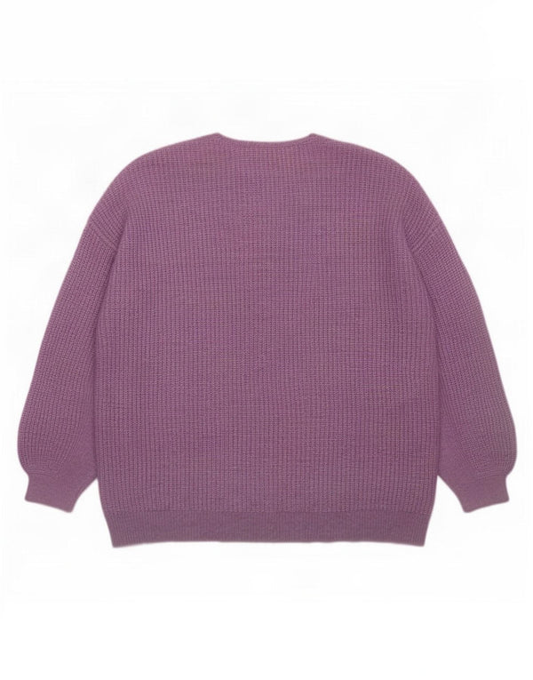Marks & Spencer Womens Oversized V-Neck Jumper Sweater UK 18 XL Purple